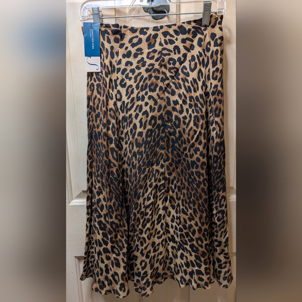 Jones New York Leopard Print A-Line Skirt